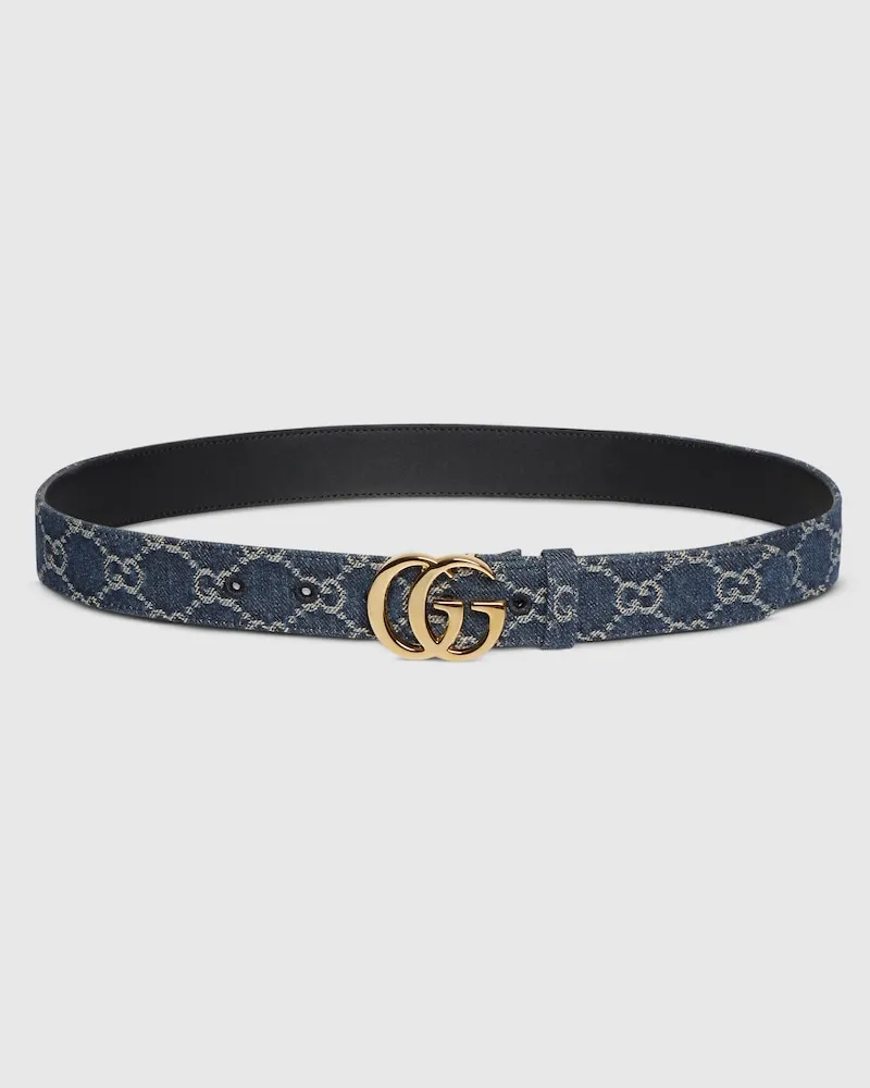 Gucci GG Marmont Gürtel, Größe 95 Blau