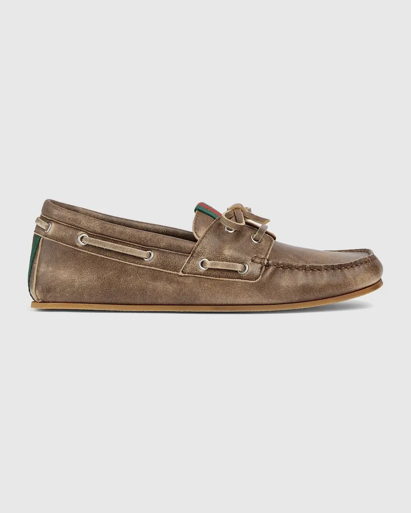 Gucci Herren-Bootsschuh, Größe Braun