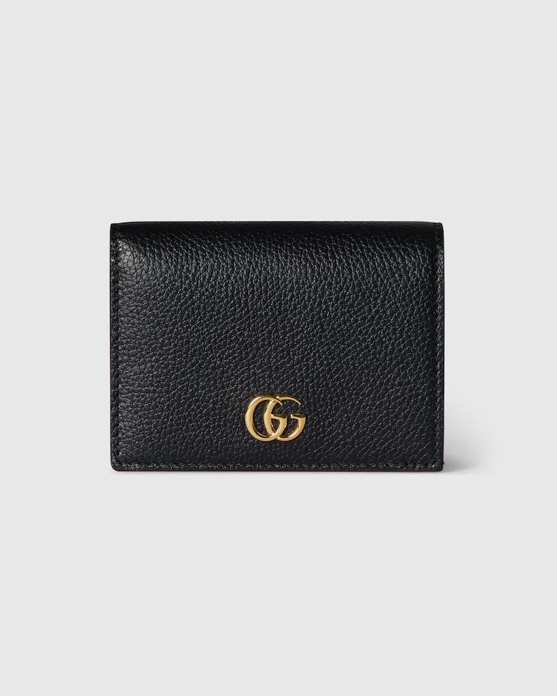 Gucci Kleine, Zweifarbige GG Marmont Brieftasche Schwarz