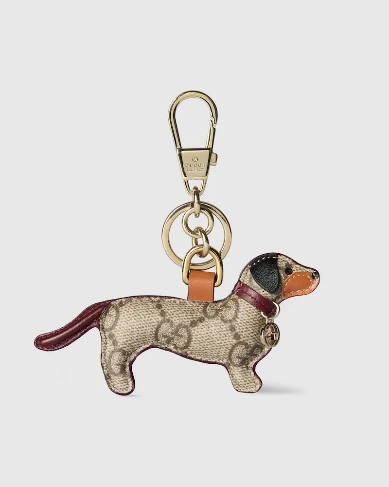 Gucci Taschenanhänger In Hundeform Beige