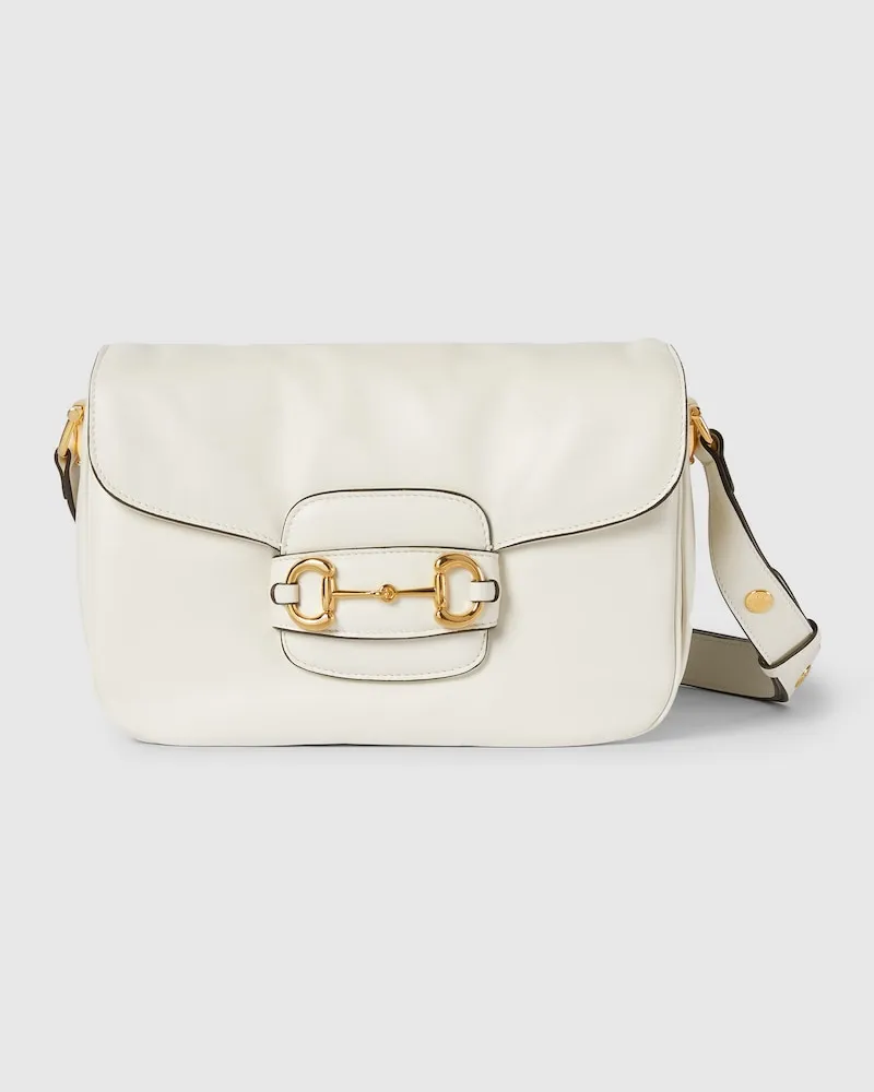 Gucci Kleine Horsebit 1955 Aura Schultertasche Weiß