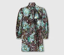 Kleid aus Seidentwill mit Print, Größe