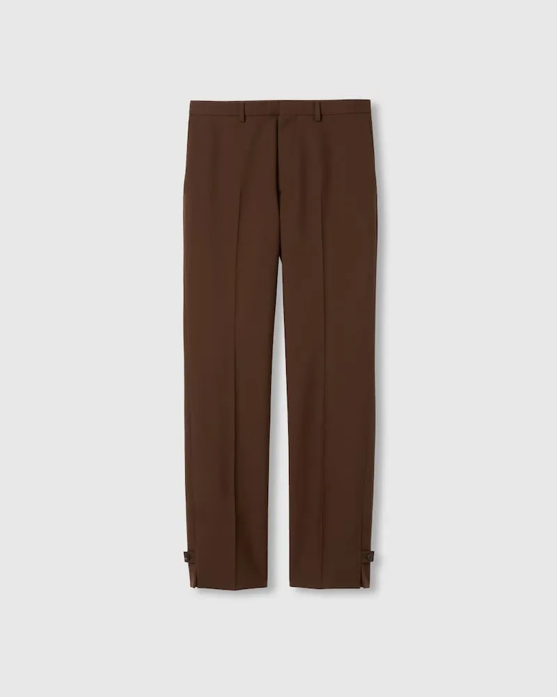 Gucci Hose aus Wolltwill Mit Prägung, Größe Braun