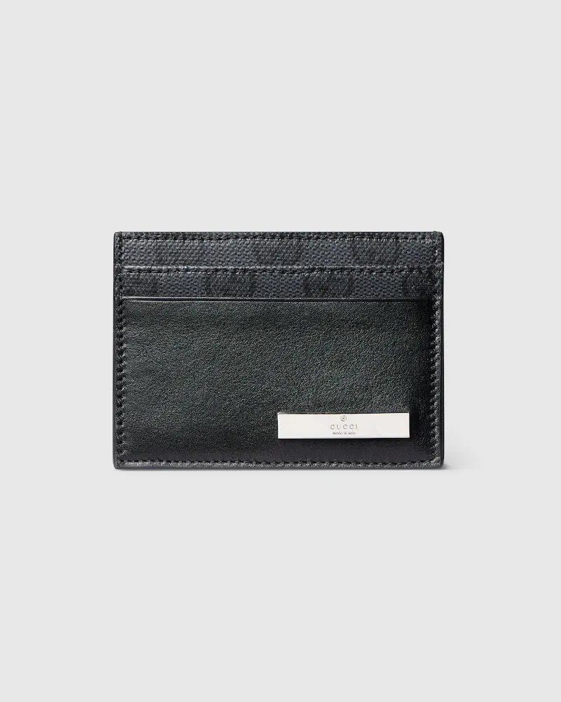 Gucci Kartenetui mit Metall-Anhänger Schwarz