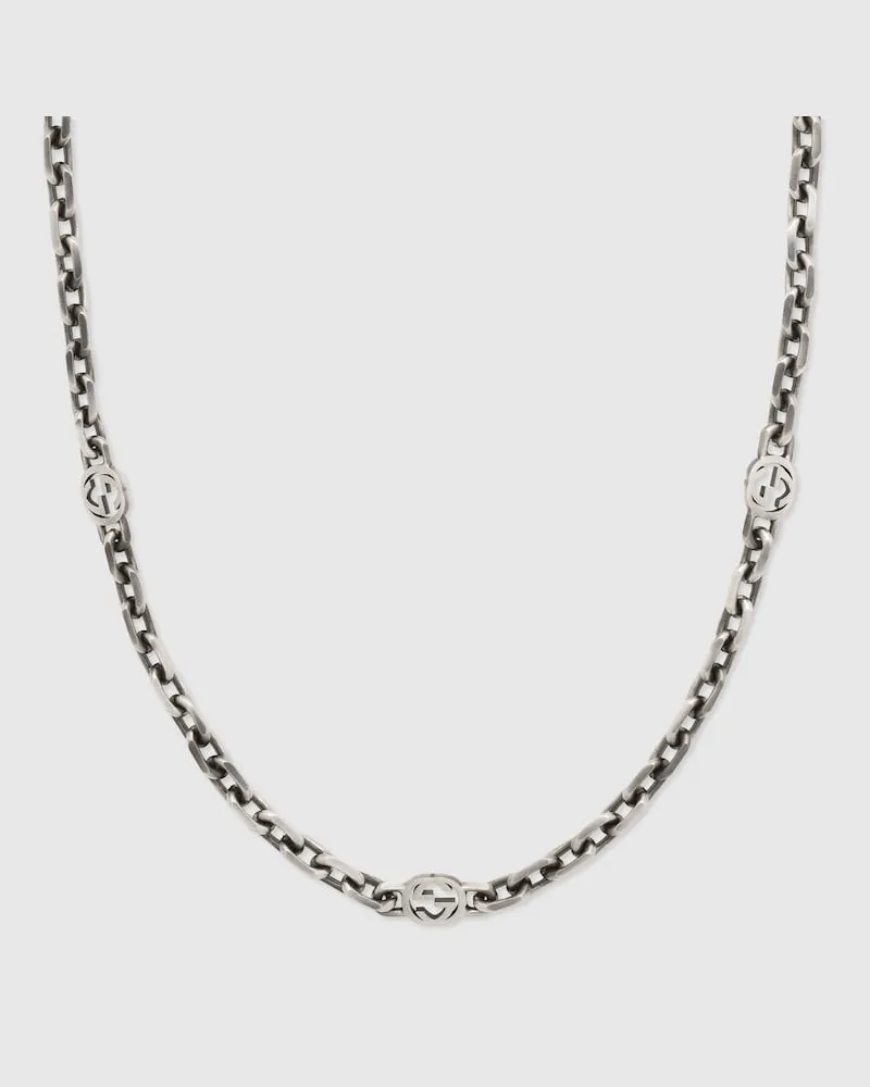 Gucci Interlocking Halskette Silber