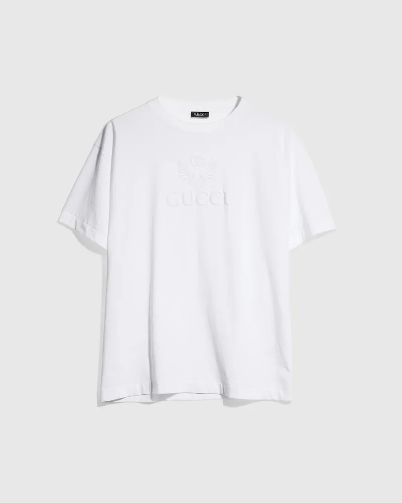 Gucci Cotton Jersey T-shirt With Embroidery, Größe Weiß