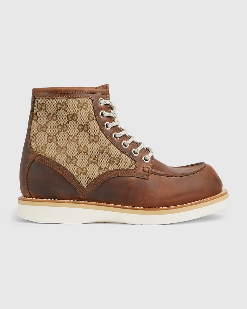 Gucci Herrenboot Mit Schnürung, Größe Beige
