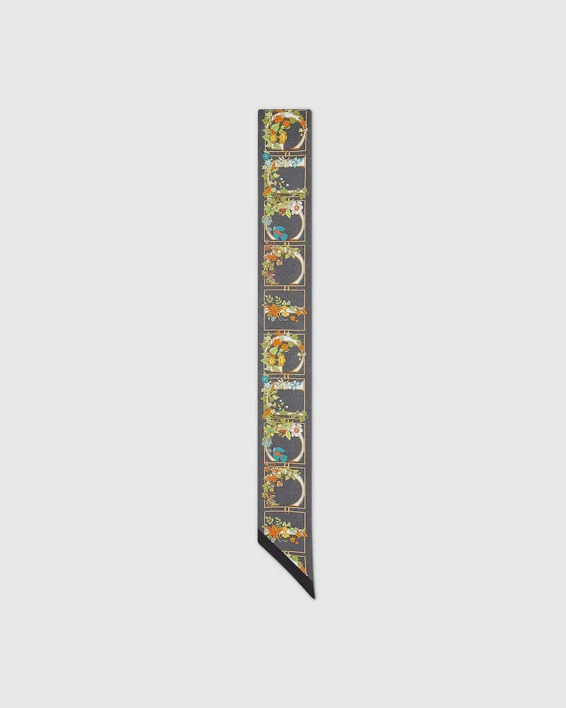 Gucci Band aus Seidentwill Mit Print Schwarz