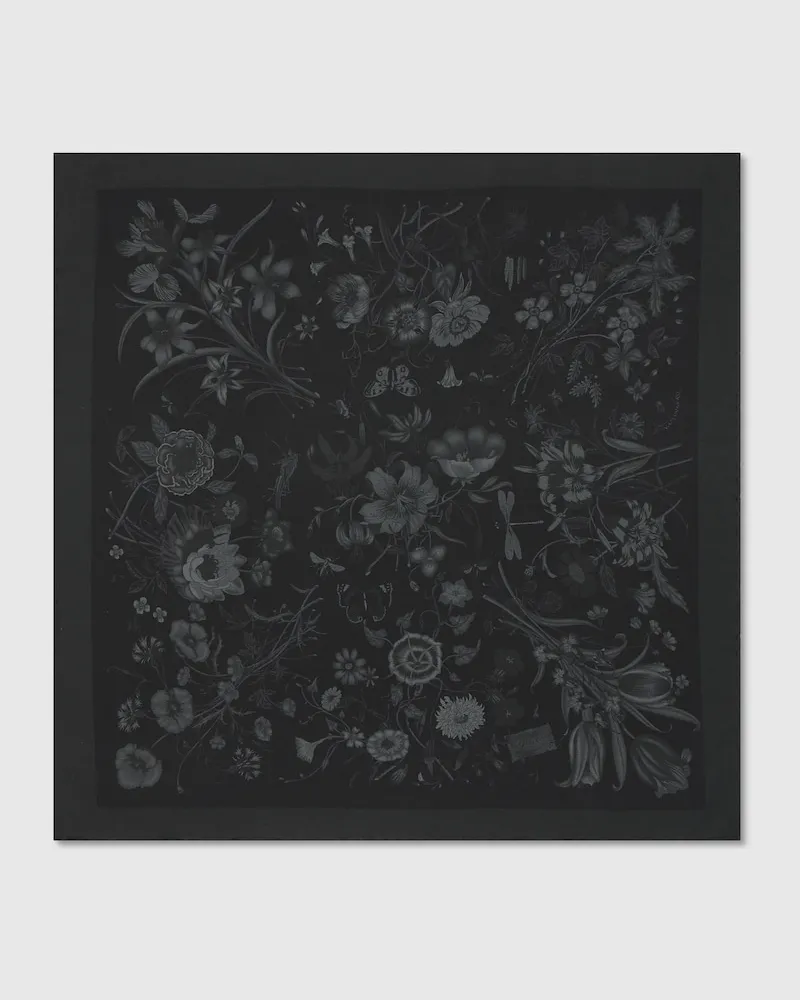Gucci Einstecktuch aus Baumwolle Und Seide Mit Print Schwarz