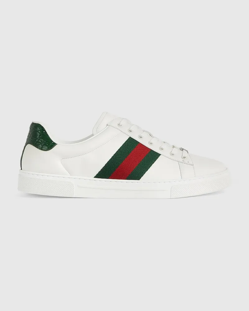 Gucci Ace Herrensneaker Mit Web, Größe Weiß