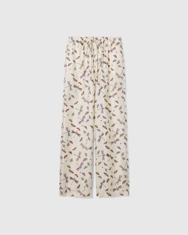 Gucci Hose aus Seidentwill Mit Print, Größe Beige