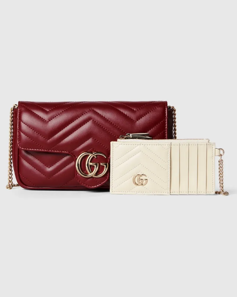Gucci Kleine GG Marmont Schultertasche Rot