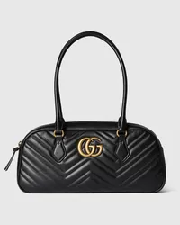 Gucci Mittelgroße GG Marmont Henkeltasche Schwarz