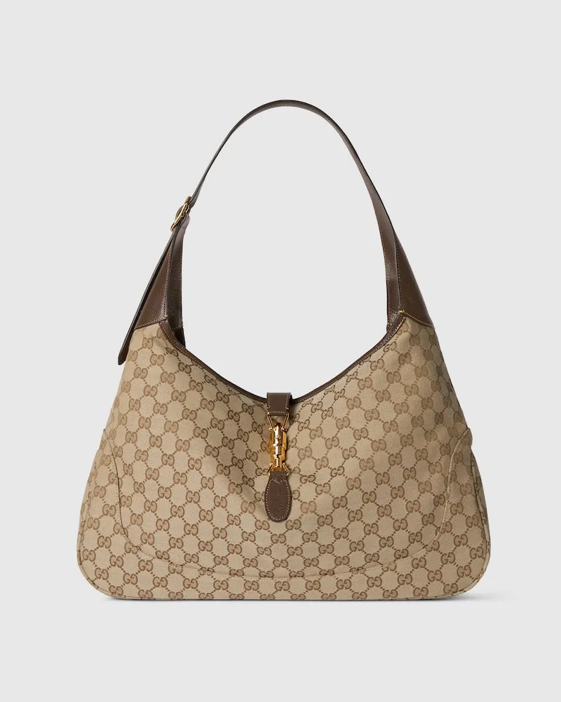 Gucci Große Jackie 1961 Umhängetasche Beige