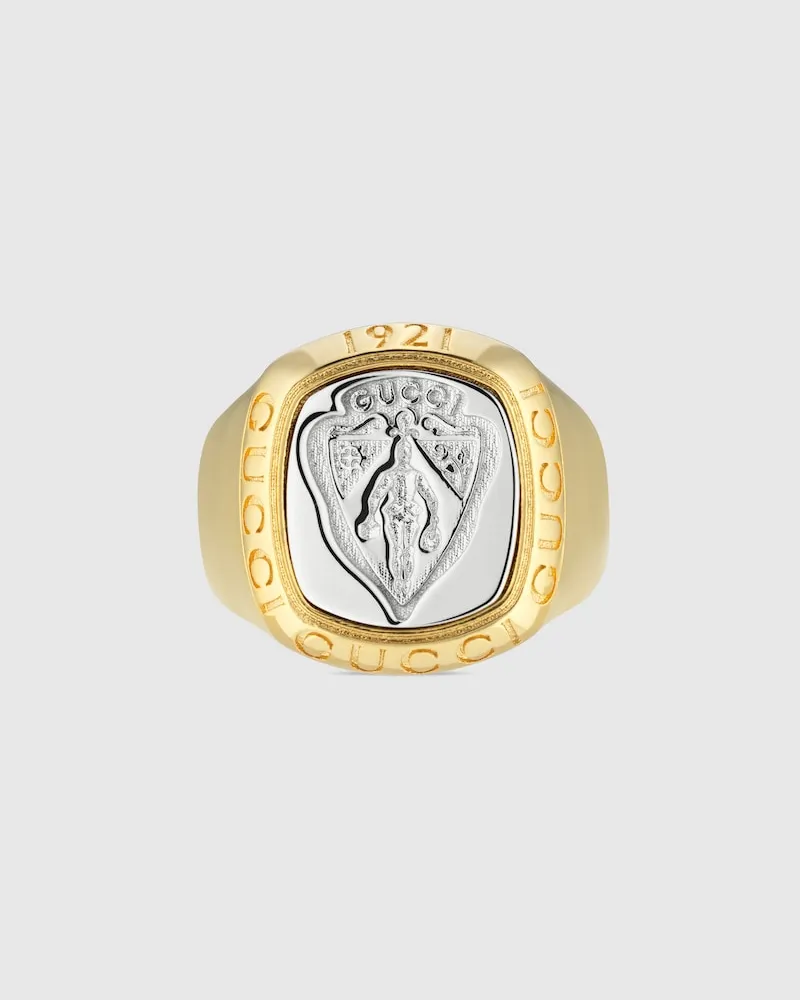 Gucci Crest Siegelring Goldfarbenes