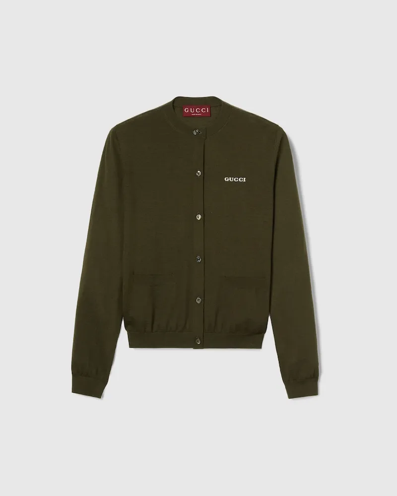 Gucci Cardigan aus Kaschmir Und Seide, Größe Grün