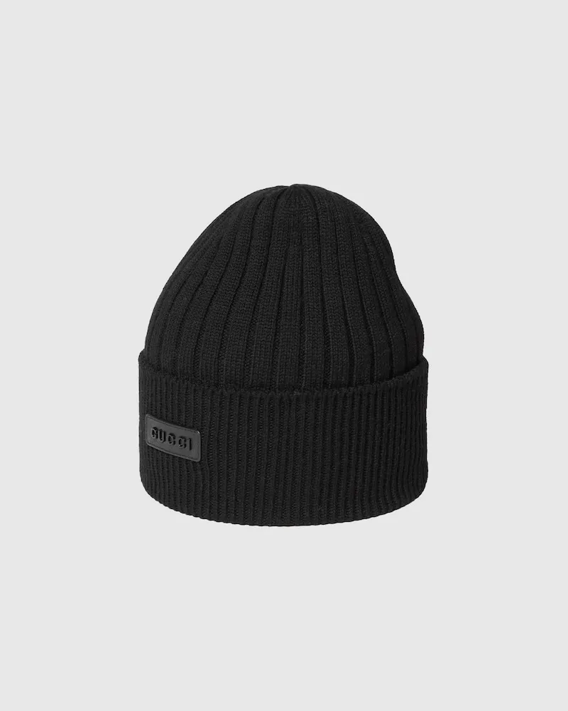 Gucci Mütze aus Wolle Mit Logo, Größe Schwarz