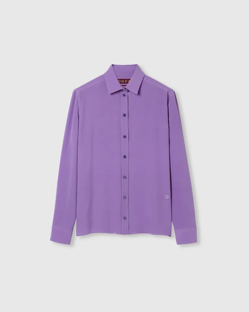 Gucci Bluse aus Crêpe De Chine, Größe Violett