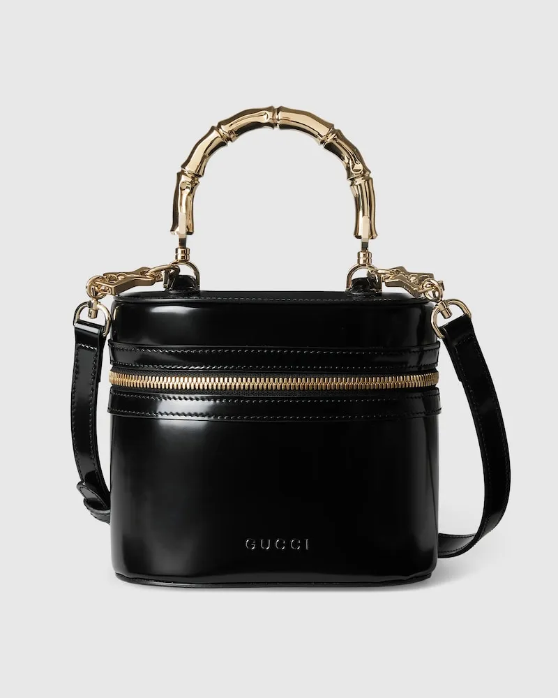 Gucci Mini-Kosmetiktasche Mit Bambusgriff Schwarz