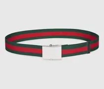 Gürtel Mit Webstreifen Und Rechteckiger Schnalle, Größe 95
