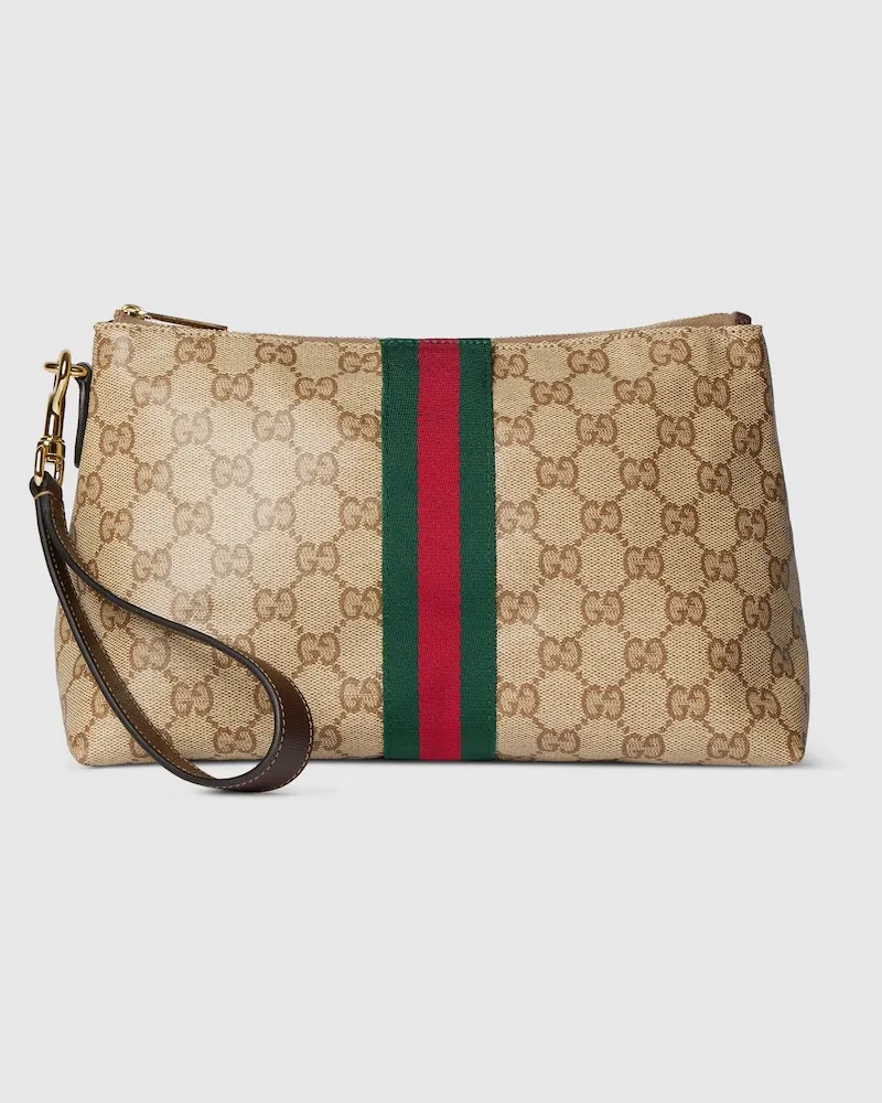 Gucci Pochette GG Avec Web Petit Format Beige