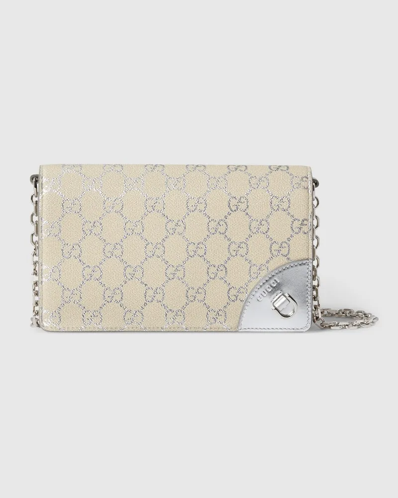 Gucci GG Emblem Brieftasche Mit Kettenriemen Blau