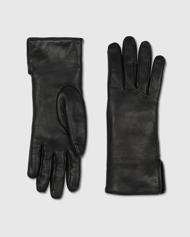 Gucci Handschuhe aus Leder, Größe Schwarz