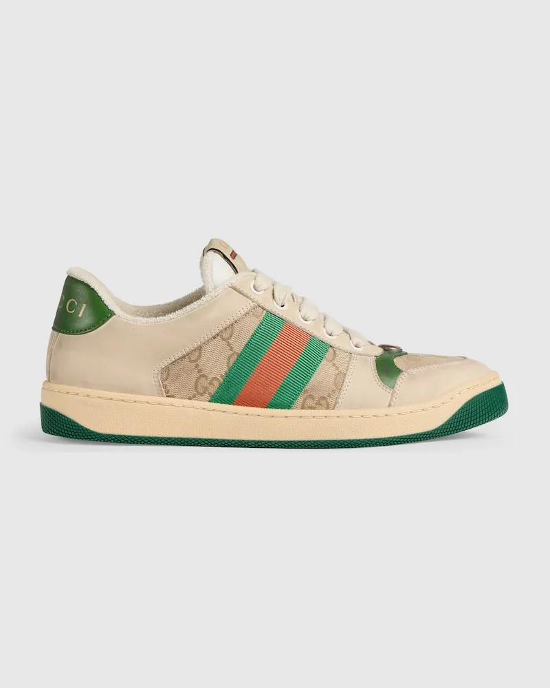 Gucci Screener Damen-Sneaker aus Leder Weiß