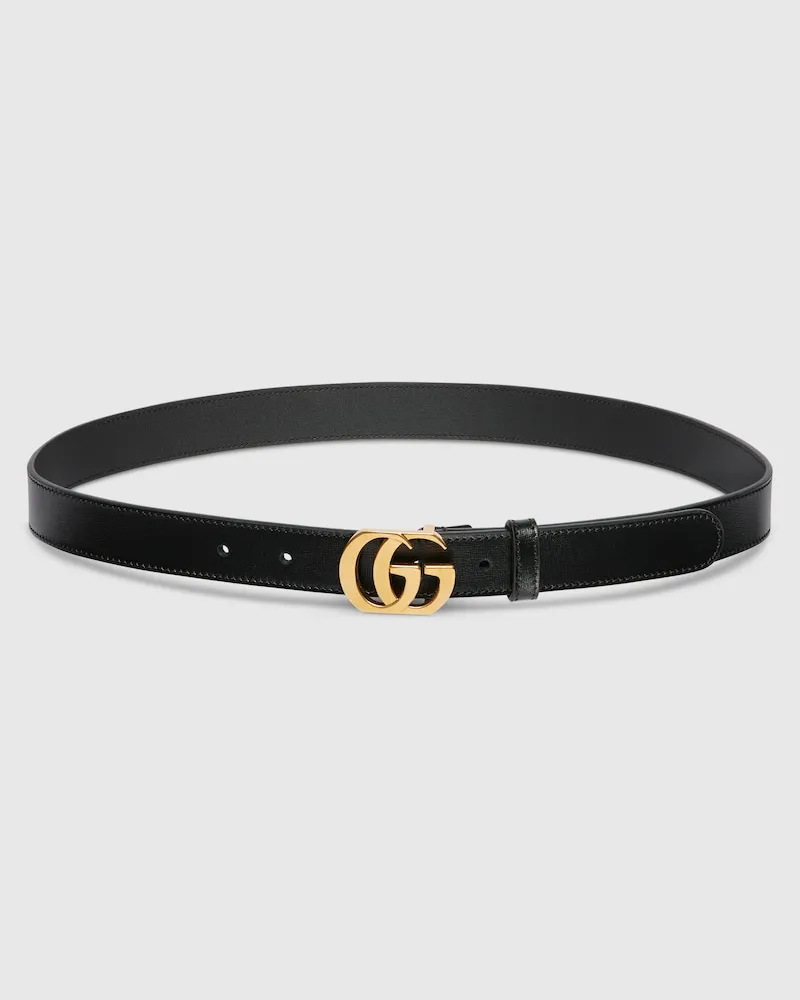 Gucci Cut GG Marmont Schmaler Gürtel Schwarz