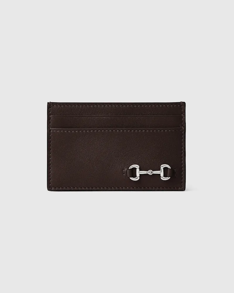 Gucci Kartenetui Mit Horsebit Braun