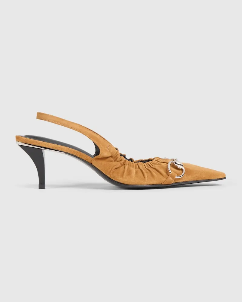 Gucci Vittoria Damenschuh mit Fersenriemchen Und Gummizug Orange