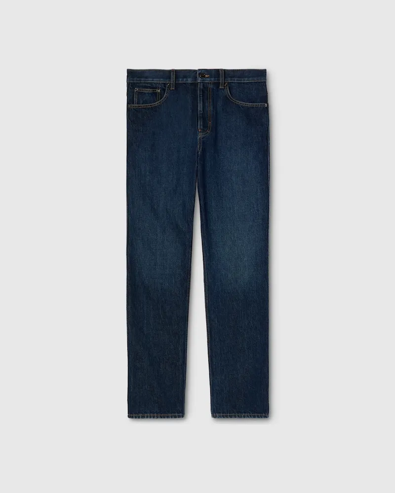 Gucci Hose aus Baumwolldenim Mit Schmaler Passform, Größe Blau