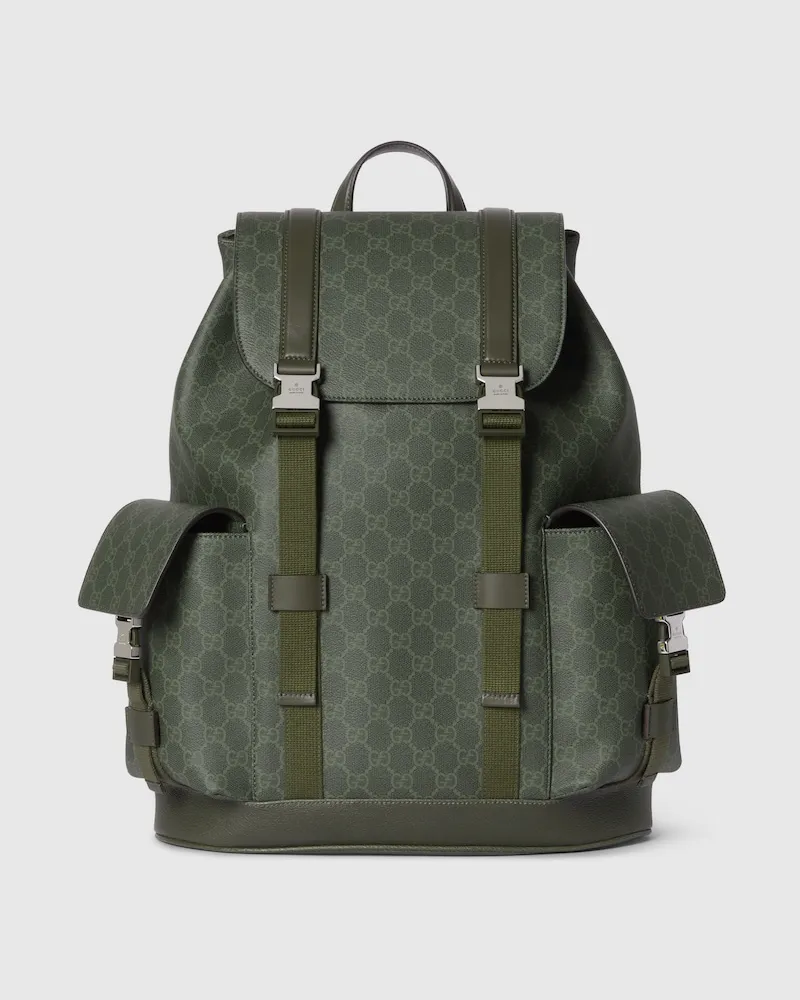 Gucci Großer GG Monogram Rucksack Grün