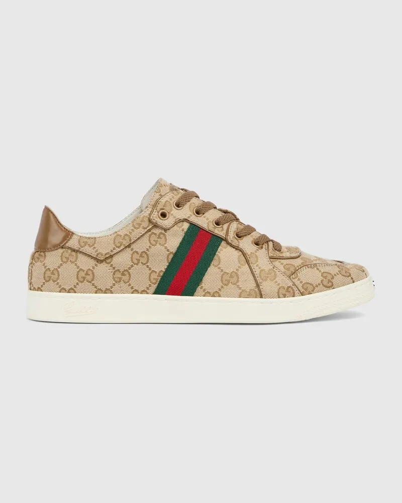 Gucci Stretch Low-Top-Herrensneaker, Größe Beige