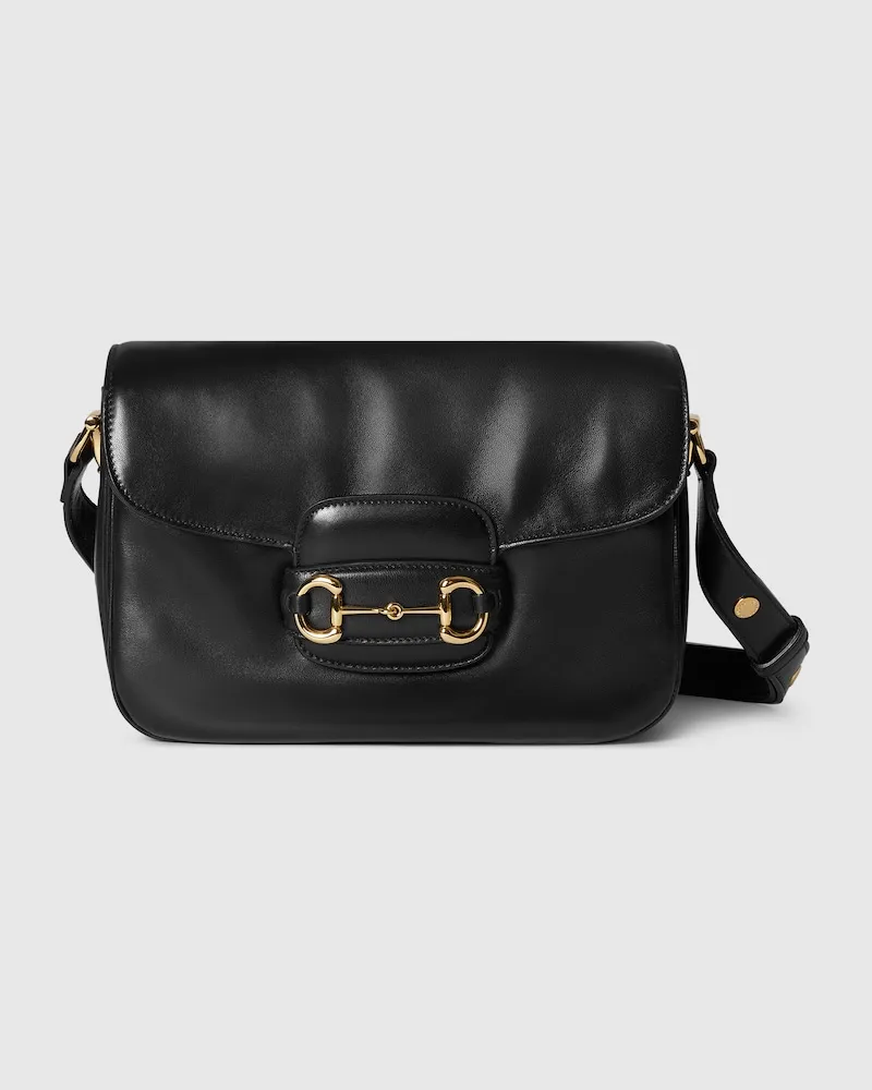 Gucci Kleine Horsebit 1955 Aura Schultertasche Schwarz