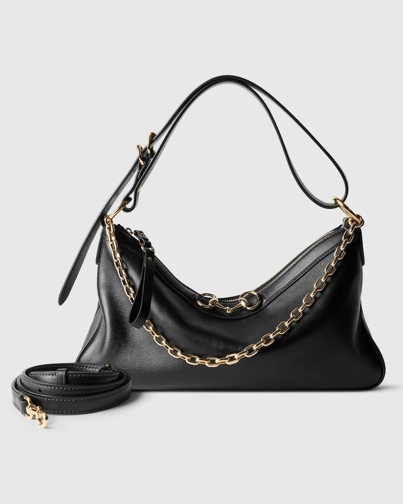 Gucci Mittelgroße Starlet Schultertasche Schwarz