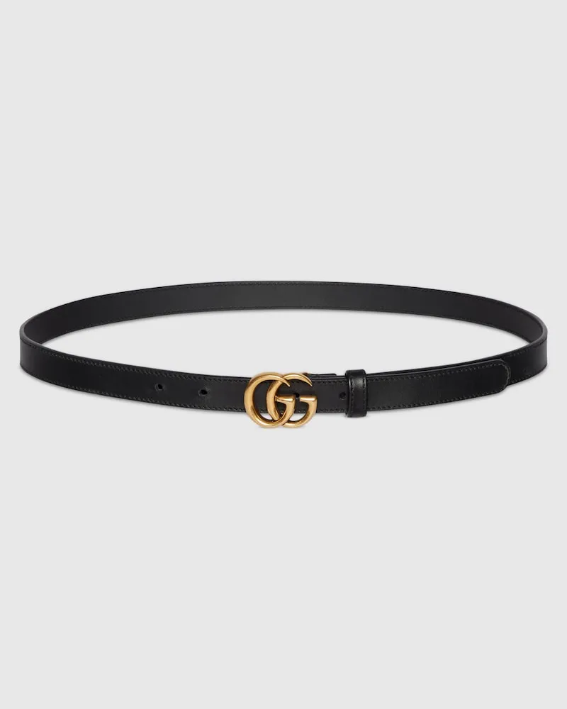 Gucci Schmaler GG Marmont Gürtel Schwarz