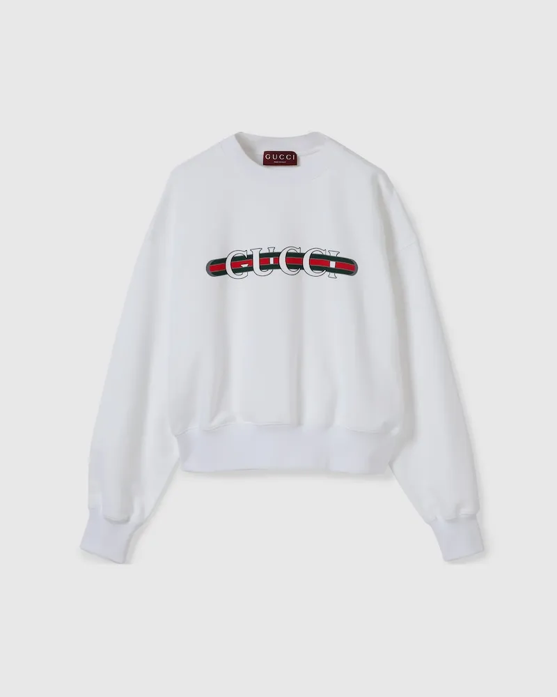 Gucci Sweatshirt aus Baumwolljersey Mit Print, Größe Weiß