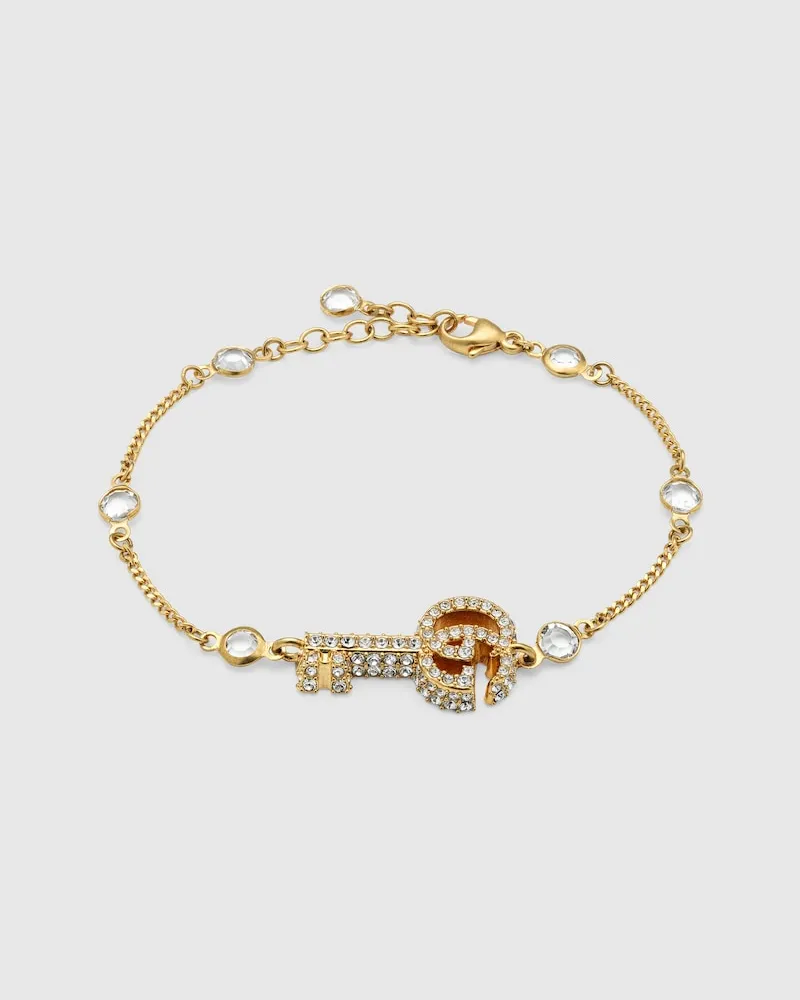 Gucci Doppel G Schlüssel-Armband Mit Kristallbesatz Undefined