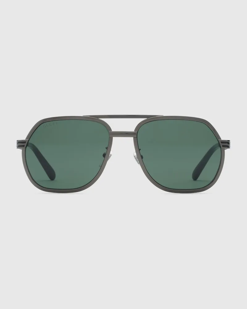 Gucci Sonnenbrille Mit Rahmen Im Navigator-Stil Grau