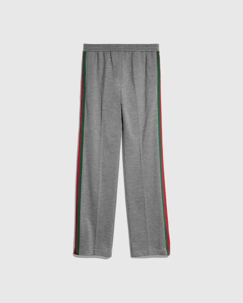 Gucci Sporthose aus Kaschmir-Jersey, Größe Grau