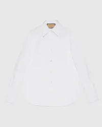 Gucci Bluse Aus Oxford-Baumwolle Weiß