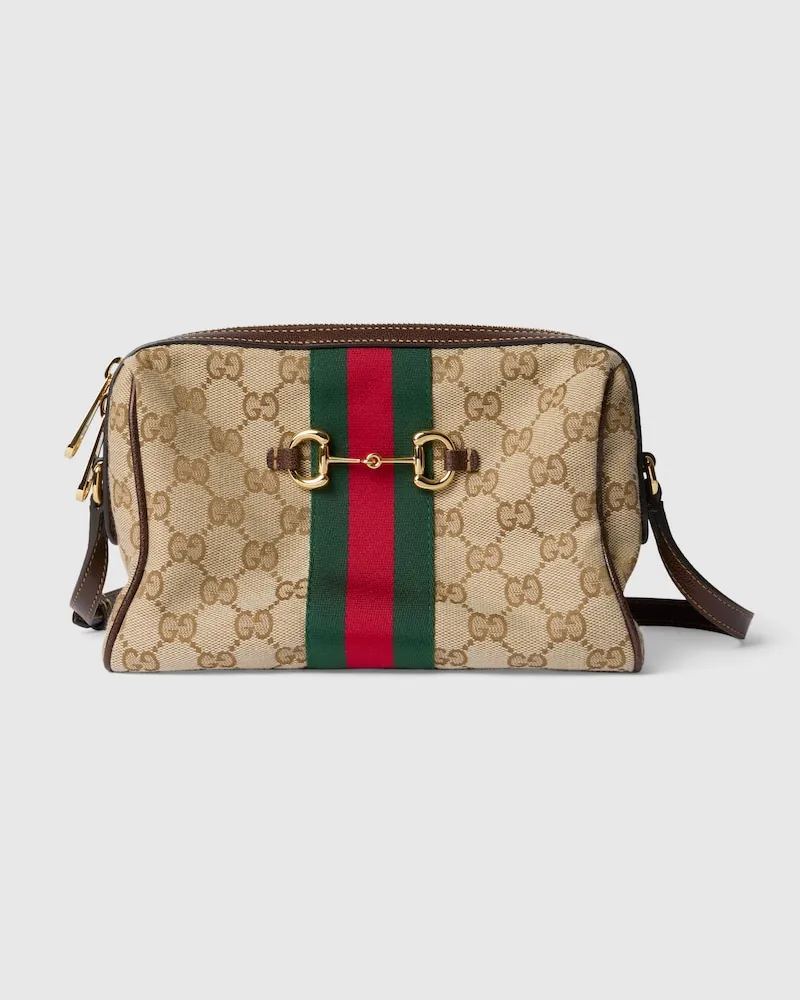 Gucci Kleine Horsebit Web Camera Bag Beige