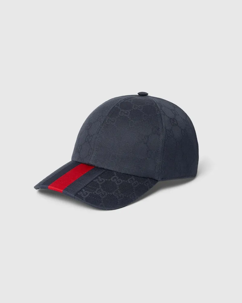 Gucci Baseballkappe aus GG Baumwolle Mit Web, Größe Blau