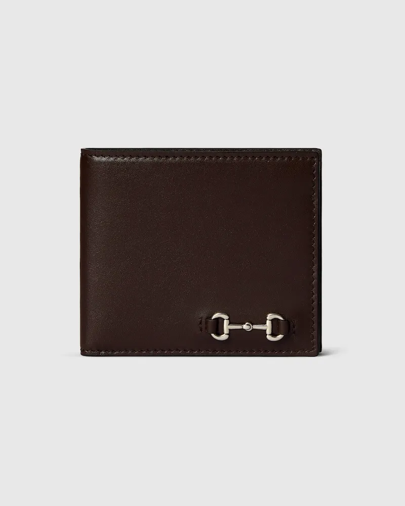 Gucci Faltbrieftasche Mit Horsebit Braun