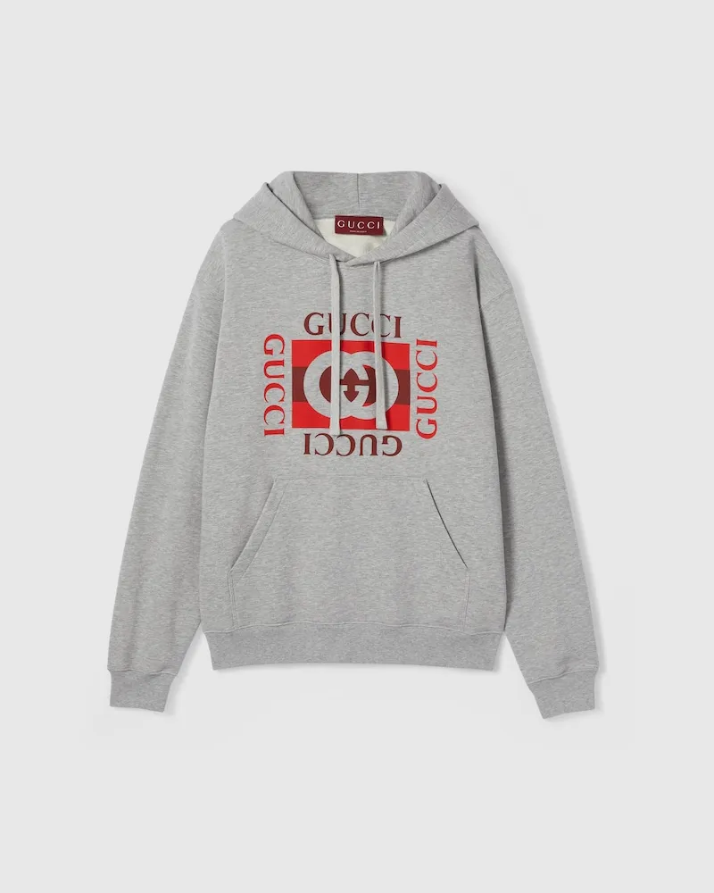 Gucci Sweatshirt aus Baumwolljersey Mit Print, Größe Grau