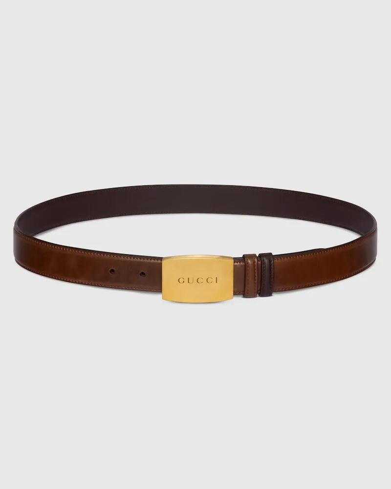 Gucci Wendbarer Gürtel Mit Koppelschnalle Braun