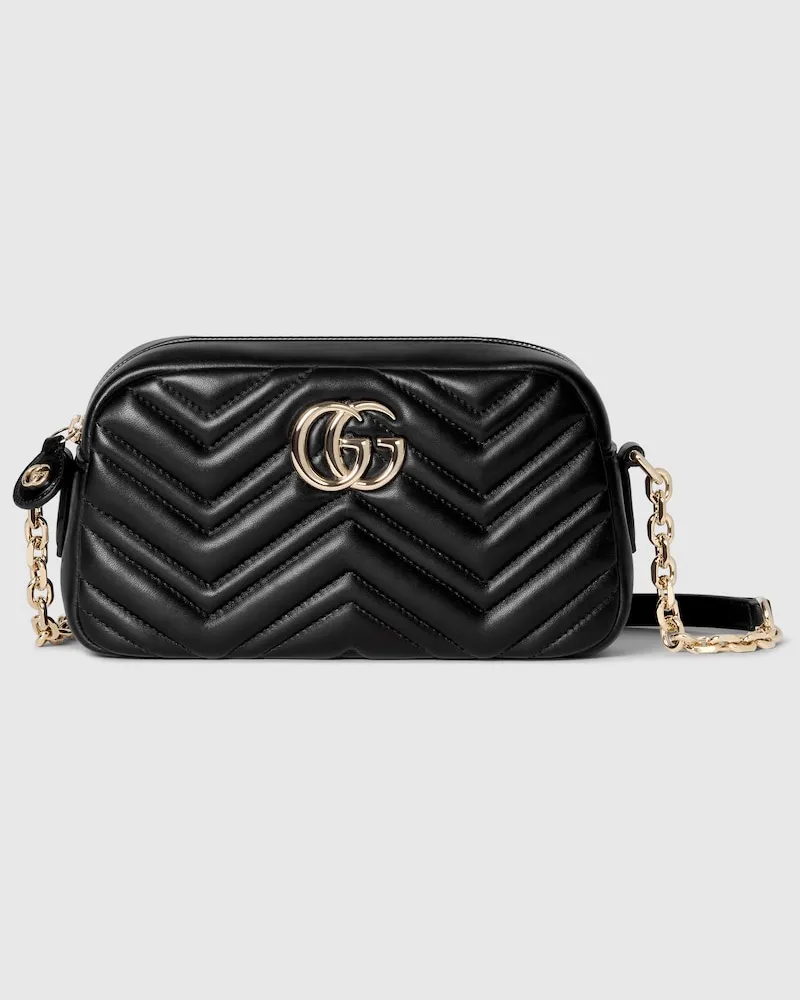 Gucci Kleine GG Marmont Kameratasche Schwarz