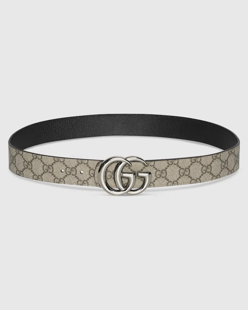 Gucci Wendbarer GG Marmont Gürtel Beige
