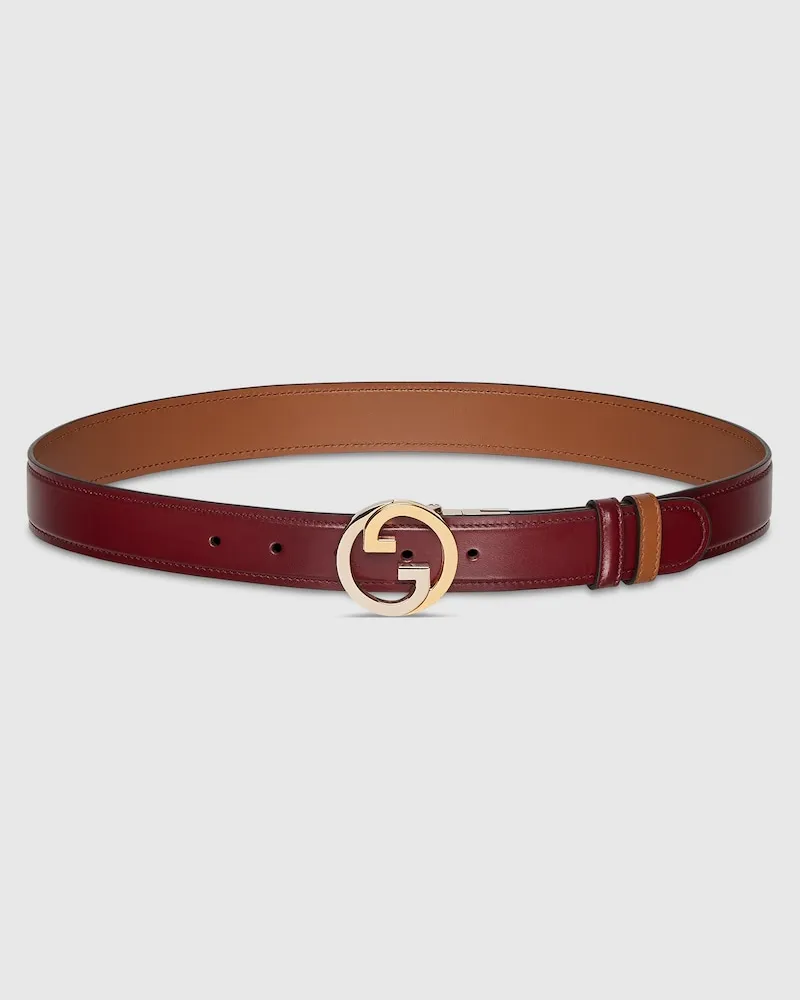 Gucci Wendbarer Blondie Gürtel, Größe 95 Bordeauxrot